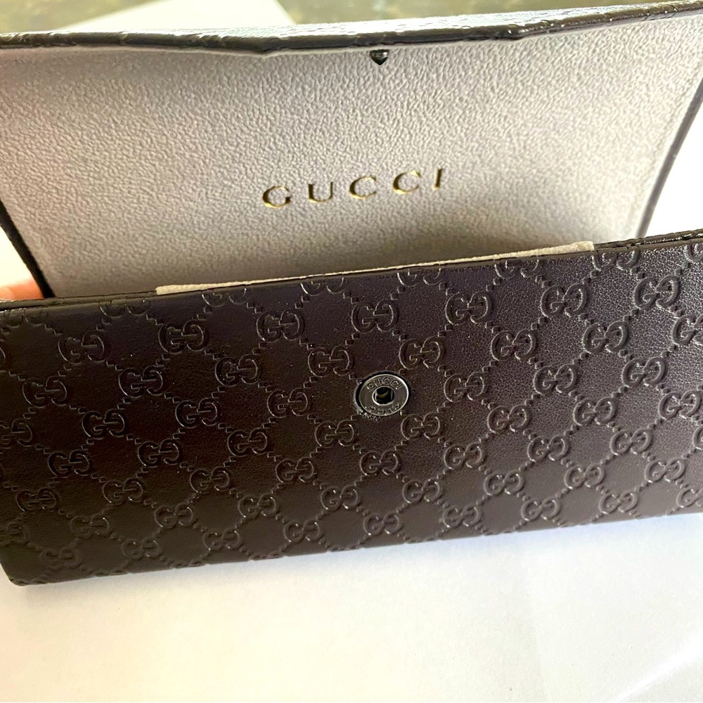 Gucci Guccissima logo eyeglass sunglass case